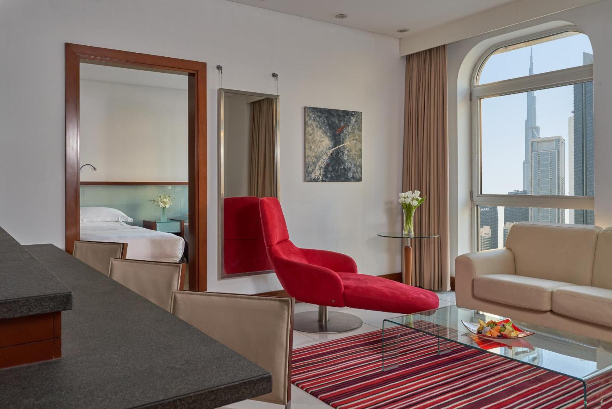 Suite met 1 Slaapkamer met 2 Aparte Bedden en Uitzicht op Burj Khalifa